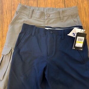2 Under Armour Kids Blue and Gray Shorts